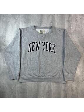 Vintage Grey New York Popular Skater Crewneck Sweater